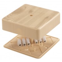 Коробка распаячная КР 100х100х44 ОП сосна, с клем. колодкой, IP40, инд. штрихкод TDM