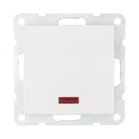 Выключатель 1-кл.. c индикатором (сх.1L) 16 A. 250 B (бел.) LK60 (25шт.) 1кор.=200шт.