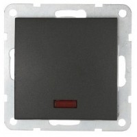 Выключатель 1-кл.. c индикатором (сх.1L) 16 A. 250 B (черн. бархат) LK60