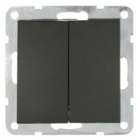 Выключатель 2-кл.  (сх.5) 16 A, 250 B (черн. бархат) LK60 (25шт) 1кор.=200шт