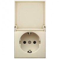 Розетка  с з/к, шторками и крышкой (беж.) LK60  (25шт) 1кор.=200шт