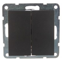 Переключатель 2-кл. с двух мест (сх,6+6) 16А, 250В (черн бархат) LK60 861308