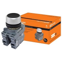 Кнопка с фиксацией MP2-20B в сборе d22мм 1з+1р черная TDM