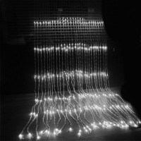 Электрогирлянда  "Водопад" 640(480) LED, свечение холодно-белое, размеры 3х3м, прозрачный провод /1