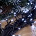 Электрогирлянда №1 "шнурок" уличная 70LED, свечение белое,черный провод, 8 режимов светоэффектов /1