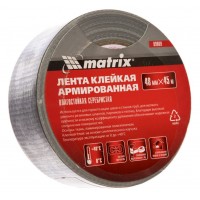 Лента клейкая армированная, влагостойкая, 48мм х 45м,серебристая/Matrix