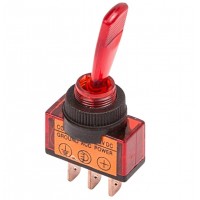 Тумблер 12V 20А (3c) ON-OFF однополюсный  с красной подсветкой  REXANT