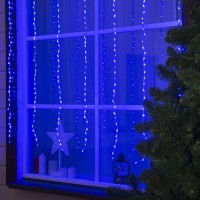 Гирлянда "Водопад" 2 х 1.5 м , IP44, прозрачная нить, 400 LED, свечение синее, 8 режимов, 220 В