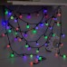 Гирлянда "Нить"10 м с насадками"Шарики 2.5 см,IP44,тёмная нить,100 LED,свечение мульти, мигание 220В