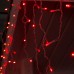 Гирлянда "Бахрома" 3 х 0.6 м , IP44, УМС, тёмная нить, 160 LED, свечение красное, 220 В
