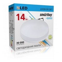 Светодиодная (LED) Tablet GX53 Smartbuy-14W/6000K/Мат стекло