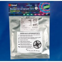 ULS-F20-5050-30LED/m-10mm-IP65-DC12V-7,2W/m-10M-RGB SMART  Гибкая светодиодная лента на самоклеящейся основе. Катушка 10м в герметичной упаковке. RGB свет. Бегущий огонь. TM Uniel., ш/к 4690485091189