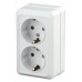 2-204-01  Intro Розетка 2х2P+E Schuko, 16А-250В, IP20, ОУ, Quadro, белый