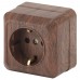 2-202-10  Intro Розетка 2P+E Schuko, 16А-250В, IP20, ОУ, Quadro, венге