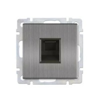 Розетка компьютерная RJ-45 серый никель "Нептун" (SBE-05gn-S1-RJ)