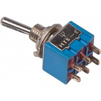 REXANT 36-4021 Тумблер 250V 3А (6c) ON-OFF-ON двухполюсный  Micro (10/5000)