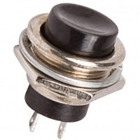 REXANT 36-3350 Выключатель-кнопка  металл 220V 2А (2с) (ON)-OFF  Ø16.2  черная (RWD-306)