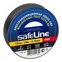 Изолента ПВХ черная, 19 мм 20 м Safeline