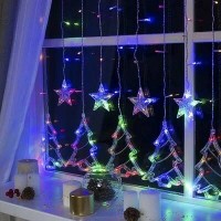 БАХРОМА DECOR. "Елки", IP20, Ш:2.4 м, В:0.9 м, Н.С. LED-138-220V, 8 режимов, МУЛЬТИ