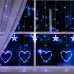 БАХРОМА DECOR. "Сердце", IP20, Ш:2.4 м, В:0.9 м, Н.С. LED-186-220V, 8 режимов, БЕЛЫЙ
