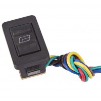 REXANT 36-4430 Выключатель (стеклоподъемника) клавишный 12V 20А (6с) (ON)-OFF-(ON)  черный  с подсветкой и проводом  (10//500)
