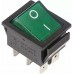 REXANT 36-2352 Выключатель клавишный 250V 15А (6с) ON-ON зеленый  с подсветкой (10/500)