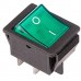 REXANT 36-2332 Выключатель клавишный 250V 16А (4с) ON-OFF зеленый  с подсветкой (10/500)