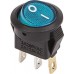 REXANT 36-2531 Выключатель клавишный круглый 250V 3А (3с) ON-OFF синий с подсветкой  Micro (10/3000)