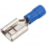 REXANT 08-0434 Клемма плоская изолированная гнездо 9 мм 1,5-2,5 мм² (РПи-м 2,5-(9,0) синяя