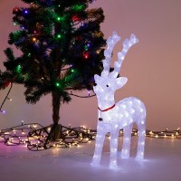 Фигура LED ОЛЕНЬ акриловый h≈70/l≈44см холодный белый свет (с режимами)