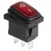 REXANT 36-2175 Выключатель клавишный 250V 6А (3с) ON-OFF красный с подсветкой Mini ВЛАГОЗ.