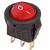 REXANT 36-2530 Выключатель клавишный круглый 250V 3А (3с) ON-OFF красный с подсветкой Micro(10/3000)
