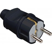 Вилка разборная GRV-P-16-R-G-B-IP20, 16А, круглая, с/з, черная, IP20