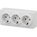 11-2209-01  ЭРА Розетка 3х2P+E Schuko со шторками, 16АХ-250В, ОУ, Эра Эксперт, белый