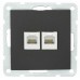 Ecoplast Розетка компьютерная 2хRJ-45 кат. 5е с накладкой (черный бархат) LK60 866208