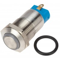 Кнопка антивандальная 12 12В Б/Фикс (4с) OFF-(ON) синяя, REXANT