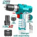 Аккумуляторная дрель-шуруповерт 20Нм, Li-ion 12V,1.5Ah (кейс, 2 аккумулятора, 1шт. Cr-V65мм) TOTAL