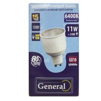 Лампа GENERAL GJCDRC 11GU10 6400 1/25/100 (комп 10шт)