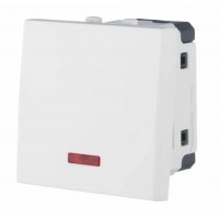 45-Выключатель 1-кл. с индикатором 45х45 (сх.1L) 16 A, 250 B (бел.) LK45 850904-1 (5 штук)